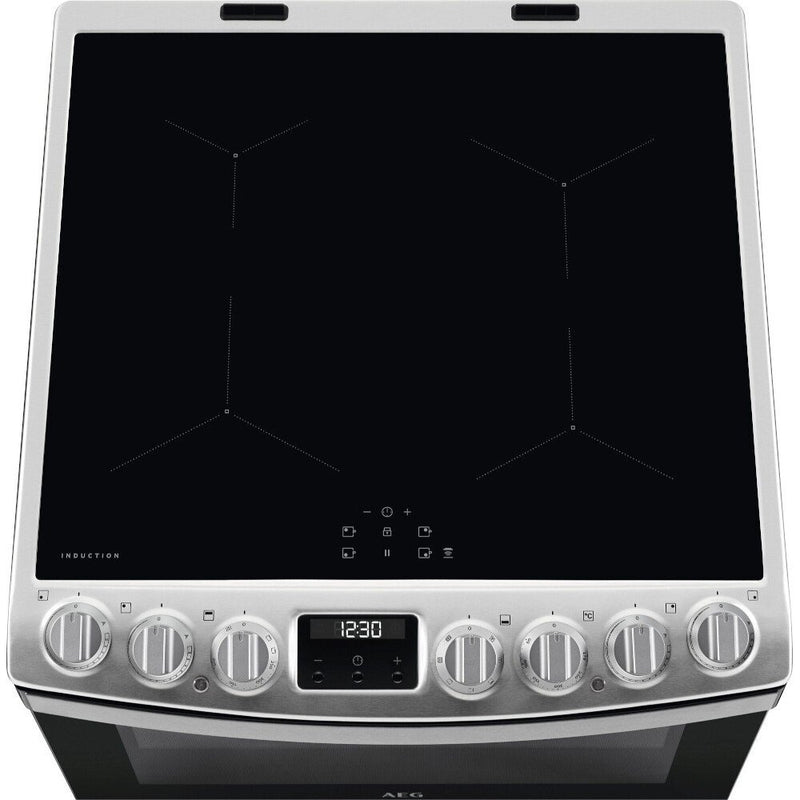 AEG CIB6743ACM - Stainless Steel Double Oven Electric Cooker with Induction Hob - 4 Zones - A Energy Rating