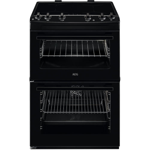 AEG CIX6500ABB - Black Double Oven Induction Electric Cooker - 77/39L Oven Capacity - A Energy Rating