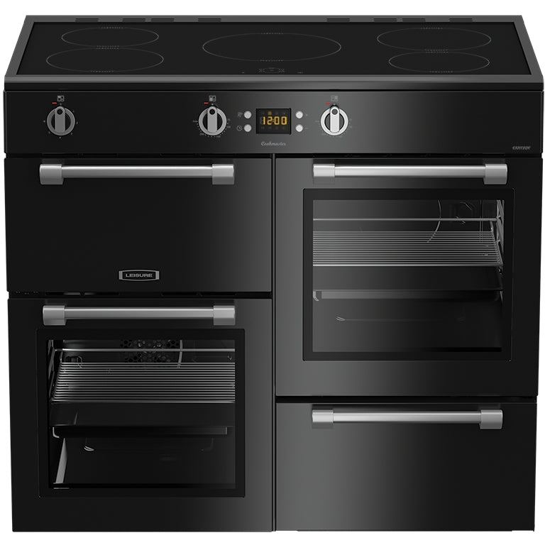 Leisure CK100D210K Cookmaster 100cm Induction Range Cooker - Black Range Cooker - 63L Capacity - A Rated