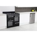 Leisure CK100G232K Cookmaster - Black 100cm Gas Range Cooker - 7 Burners, 134L Capacity - A+ Energy Rating