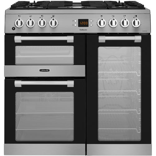 Leisure CK90F530X - Stainless Steel 90cm Dual Fuel Range Cooker - Three Ovens, Wok Burner - A Energy Rating