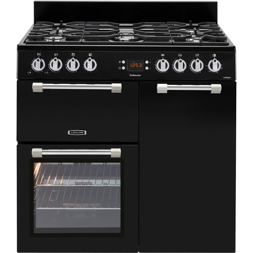 Leisure CK90G232K Cookmaster - Black 90cm Gas Range Cooker - 5 Burners, 2 Ovens, A+ Energy