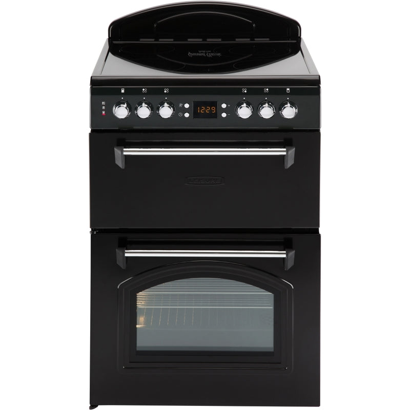 Leisure CLA60CEK - Black Ceramic Electric Cooker with Double Oven - 75/38L Capacity - A Energy Rating