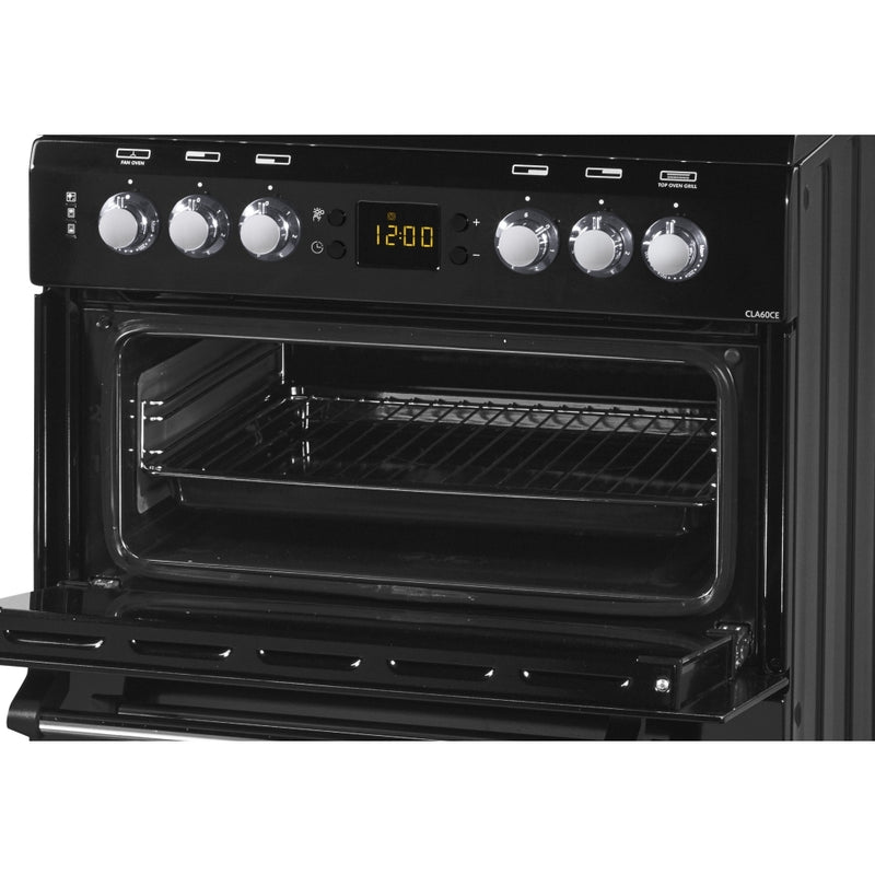 Leisure CLA60CEK - Black Ceramic Electric Cooker with Double Oven - 75/38L Capacity - A Energy Rating