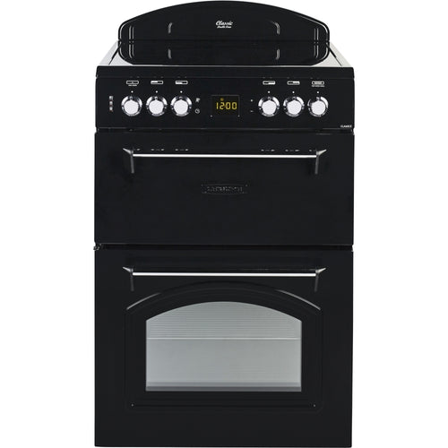 Leisure CLA60CEK - Black Ceramic Electric Cooker with Double Oven - 75/38L Capacity - A Energy Rating