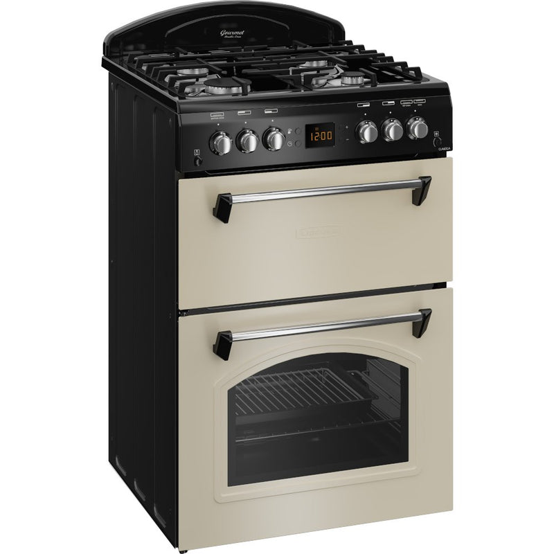 Leisure CLA60GAC - Cream Gas Cooker with Double Oven - 4 Cooking Zones - 78/34L Capacity - A+ Energy Rating