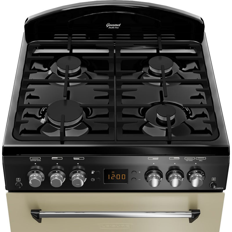 Leisure CLA60GAC - Cream Gas Cooker with Double Oven - 4 Cooking Zones - 78/34L Capacity - A+ Energy Rating