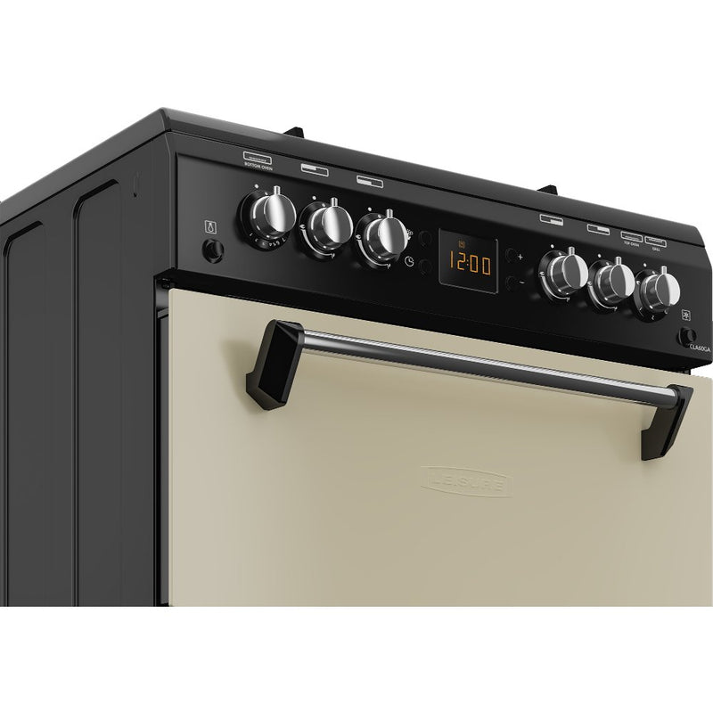 Leisure CLA60GAC - Cream Gas Cooker with Double Oven - 4 Cooking Zones - 78/34L Capacity - A+ Energy Rating