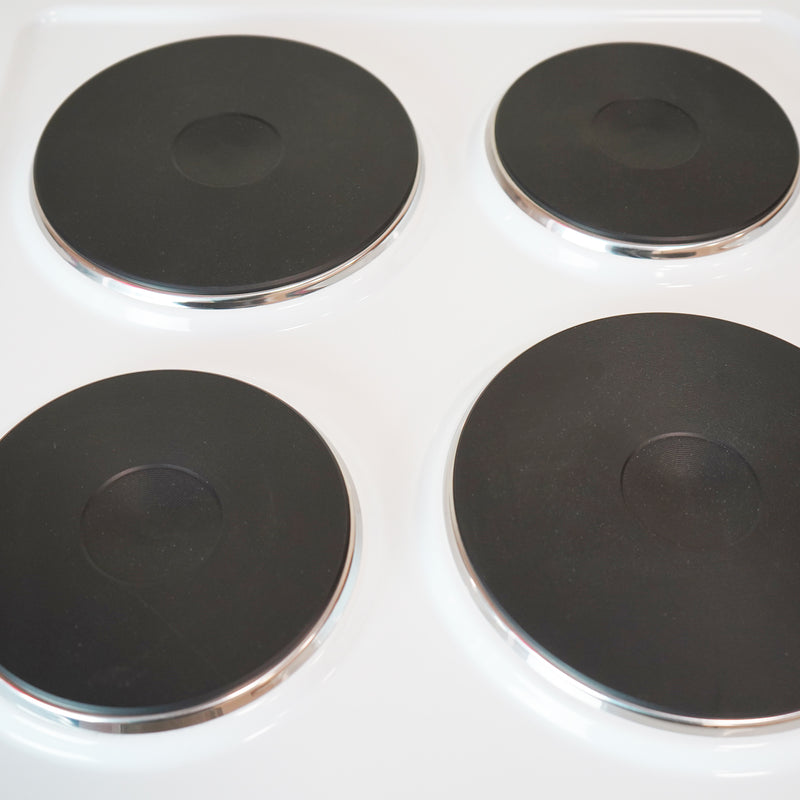 Montpellier CSE46W - White 50cm Electric Cooker - Solid Plate Hob - A Energy