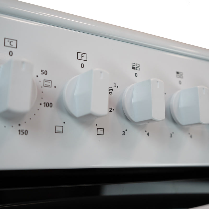 Montpellier CSE46W - White 50cm Electric Cooker - Solid Plate Hob - A Energy