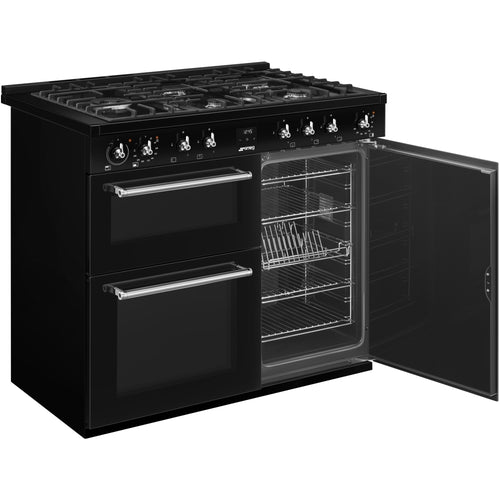 Smeg CX103GMBL Concert - Black Dual Fuel Range Cooker - 100cm - A Rated