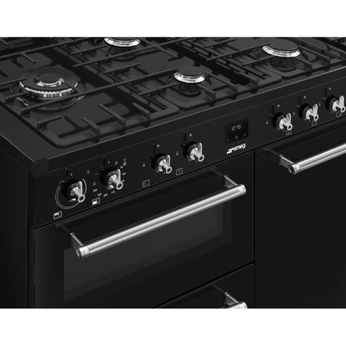 Smeg CX103GMBL Concert - Black Dual Fuel Range Cooker - 100cm - A Rated