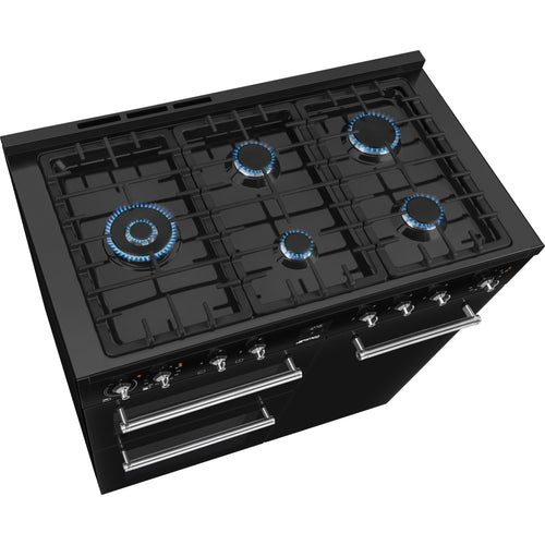 Smeg CX103GMBL Concert - Black Dual Fuel Range Cooker - 100cm - A Rated