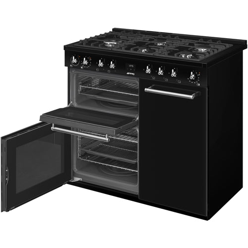Smeg CX103GMBL Concert - Black Dual Fuel Range Cooker - 100cm - A Rated