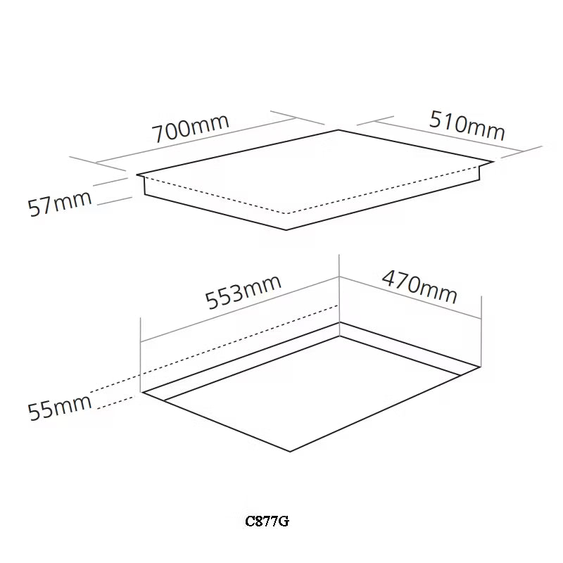 Caple C887G - Black 5 Zone Gas Hob