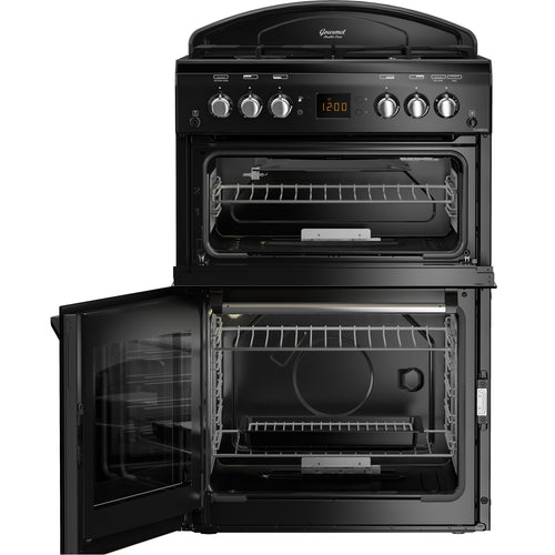 Leisure CLA60GAK - 60cm Gas Range-style Cooker with Double Oven - Black - 78/34L Capacity - A+ Energy