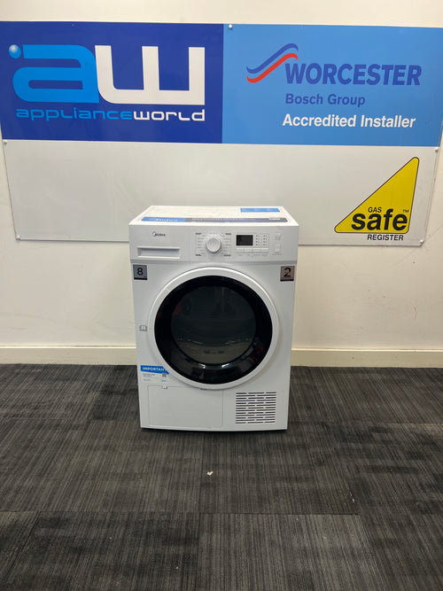 Midea MDG09EH80/1 - White 8KG Heat Pump Condenser Dryer - A++ energy - Unboxed