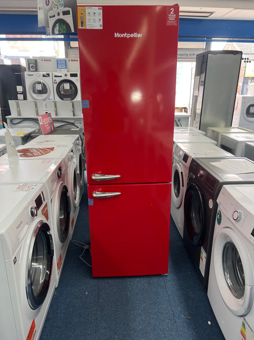 Montpellier MAB386ER- Red Retro No Frost Fridge Freezer - 186cm - E Energy Rating - Unboxed
