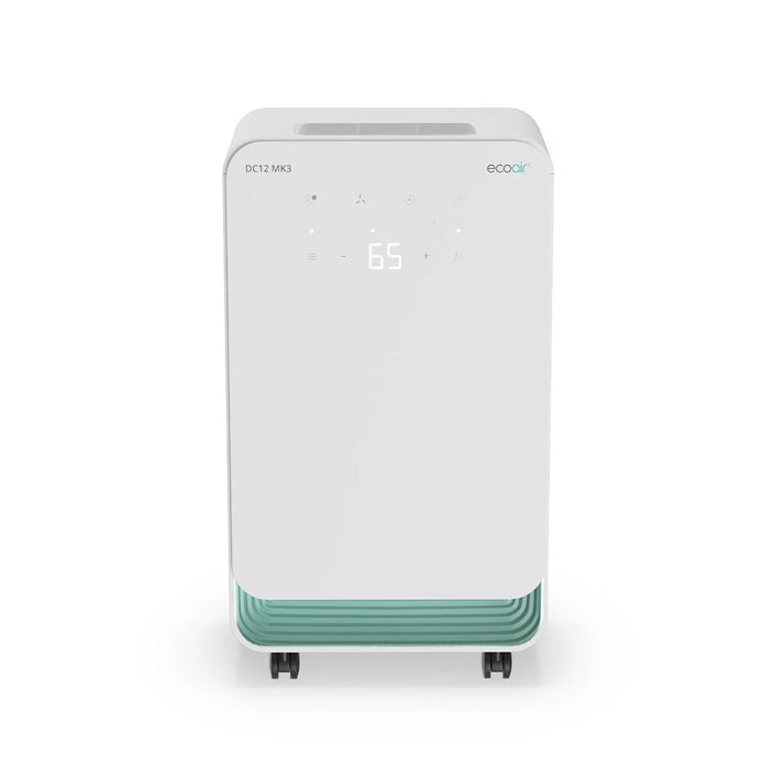 EcoAir DC12 MK3 - White 12L Dehumidifier - Digital Display - 2L Tank