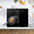 Caple DD610BK - Black Glass Induction Hob with Downdraft Extractor - 4 Zones - B Energy Rating