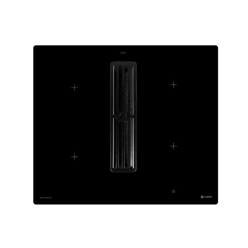 Caple DD610BK - Black Glass Induction Hob with Downdraft Extractor - 4 Zones - B Energy Rating