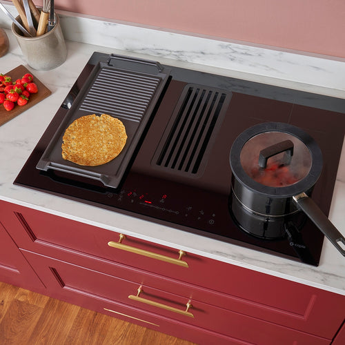 Caple PLASDD782BK - Black 78cm Induction Hob with Plasma Downdraft Extractor