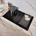 Caple PLASDD832BK - Black 83cm Induction Hob with Plasma Downdraft Extractor