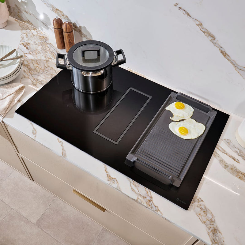 Caple PLASDD832BK - Black 83cm Induction Hob with Plasma Downdraft Extractor