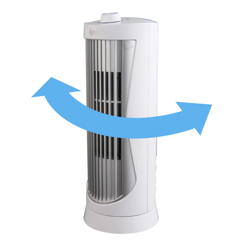 Igenix DF0020WH - White Mini Tower Fan - 2 Speed - 12 Inch