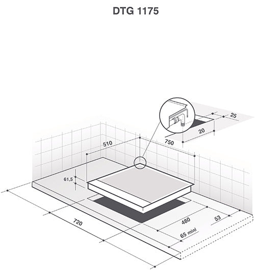 De Dietrich DPE7729XF - Stainless Steel 72cm 4 Burner Gas Hob - 5 Burners