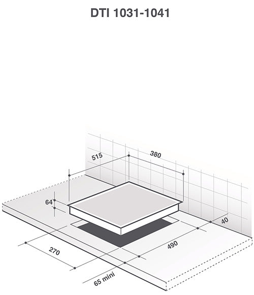 De Dietrich DPI7469XS - Black 38cm Domino Induction Hob - HoriZone Cooking Space - 20 Power Levels