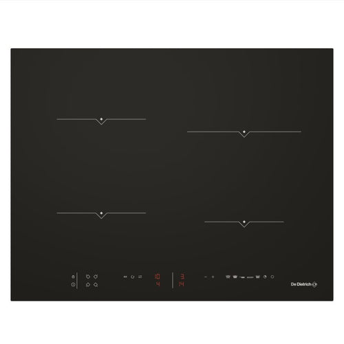 De Dietrich DPI7650BU - Black 65cm 4 Zone Induction Hob - 15 Power Levels - Auto Heat Up &amp; Boil