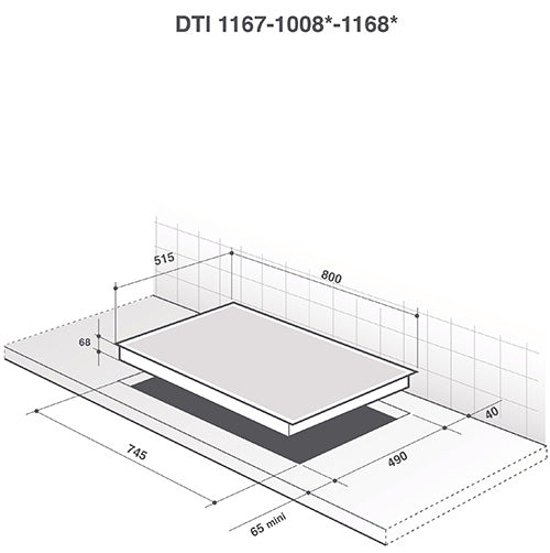 De Dietrich DPI7870X - Grey 80cm 4 Zone Induction Hob - HoriZone Play, Sear Function - Energy Rating Unknown