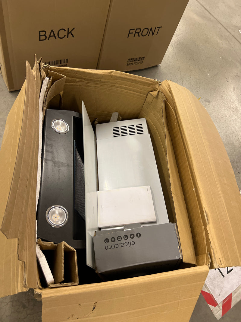 Elica ASC-LED-60-WH - White Angled Cooker Hood - 603 M³/H Extraction Rate - B Energy Rating