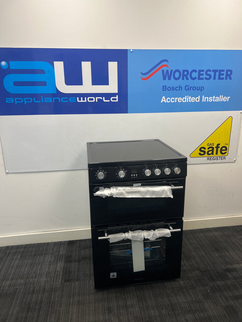 Hisense HDE3211BBUK - Black Electric Cooker - Double Oven - A Rated - Unboxed