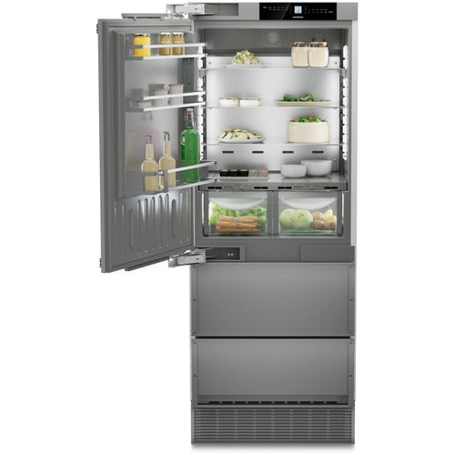Liebherr ECBNe 7871 - Silver American Fridge Freezer - Integrated 402L - E Rated