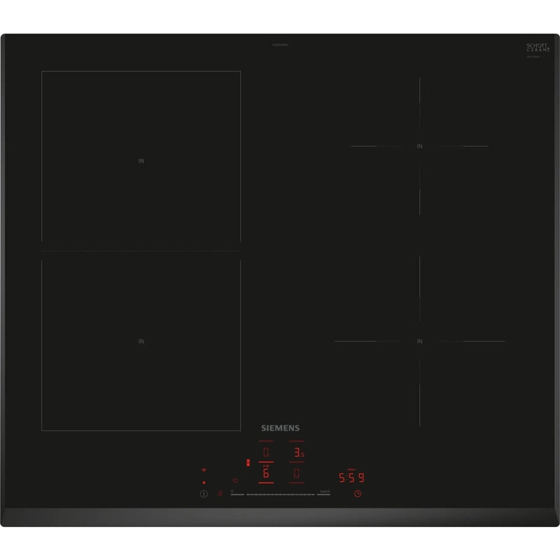 Siemens ED651HSB1E iQ500 - Black 59cm Induction Hob - 4 Zones - Home Connect - A Energy