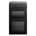 Statesman EDC150B - Freestanding Double Oven Electric Cooker Black - Ceramic Hob - 4 Zones