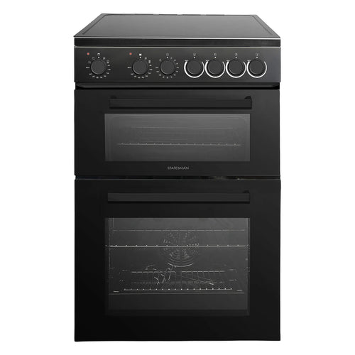Statesman EDC160B - Freestanding Double Oven Electric Cooker Black - Ceramic Hob