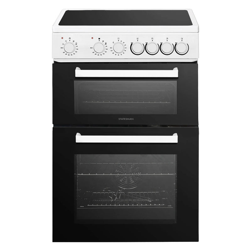 Statesman EDC160W - Freestanding Double Oven Electric Cooker White - Ceramic Hob