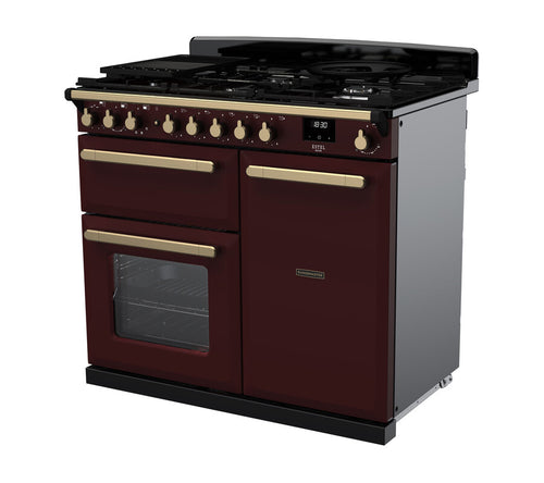 Rangemaster ESDL100DFPBOR/AB1 Estel Deluxe 100cm Dual Fuel Bordeaux/Antique Brass