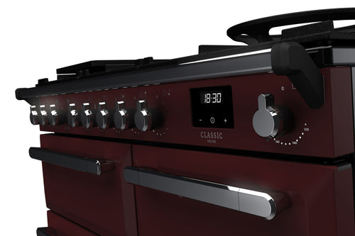 Rangemaster ESDL100DFPBOR/CM1 Estel Deluxe 100cm Dual Fuel Bordeaux/Chrome