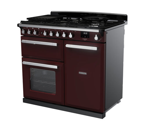 Rangemaster ESDL100DFPBOR/CM1 Estel Deluxe 100cm Dual Fuel Bordeaux/Chrome