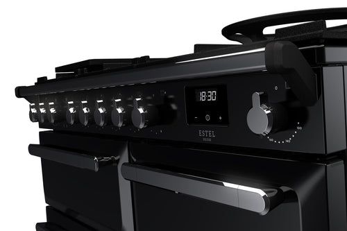 Rangemaster ESDL100DFPGBL/CM1 Estel Deluxe 100cm Dual Fuel Black/Chrome