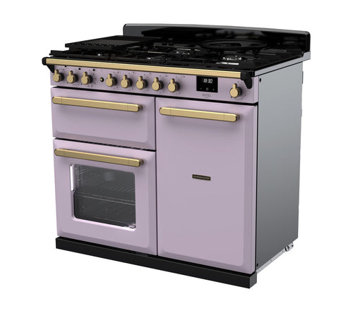 Rangemaster ESDL100DFPHTH/AB1 Estel Deluxe 100cm Dual Fuel Heather/Antique Brass