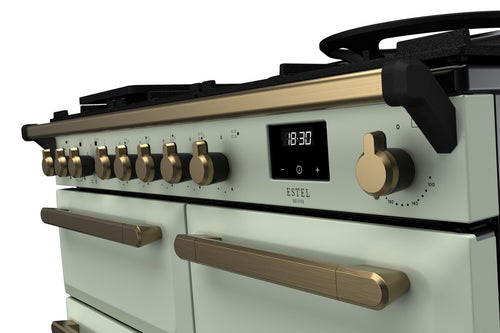 Rangemaster ESDL100DFPMNT/AB1 Estel Deluxe 100cm Dual Fuel Mint/Antique Brass