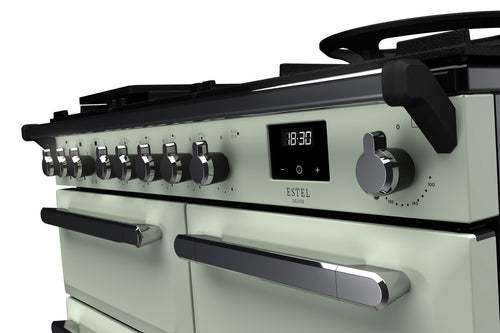 Rangemaster ESDL100DFPMNT/CM1 Estel Deluxe 100cm Dual Fuel Mint/Chrome