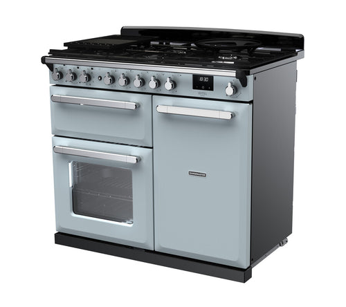 Rangemaster ESDL100DFPMSB/CM1 Estel Deluxe 100cm Dual Fuel Misty Blue/Chrome