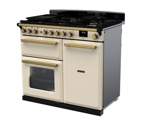 Rangemaster ESDL100DFPPCR/AB1 Estel Deluxe 100cm Dual Fuel Pale Cream/Antique Brass