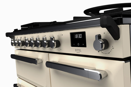 Rangemaster ESDL100DFPPCR/CM1 Estel Deluxe 100cm Dual Fuel Pale Cream/Chrome